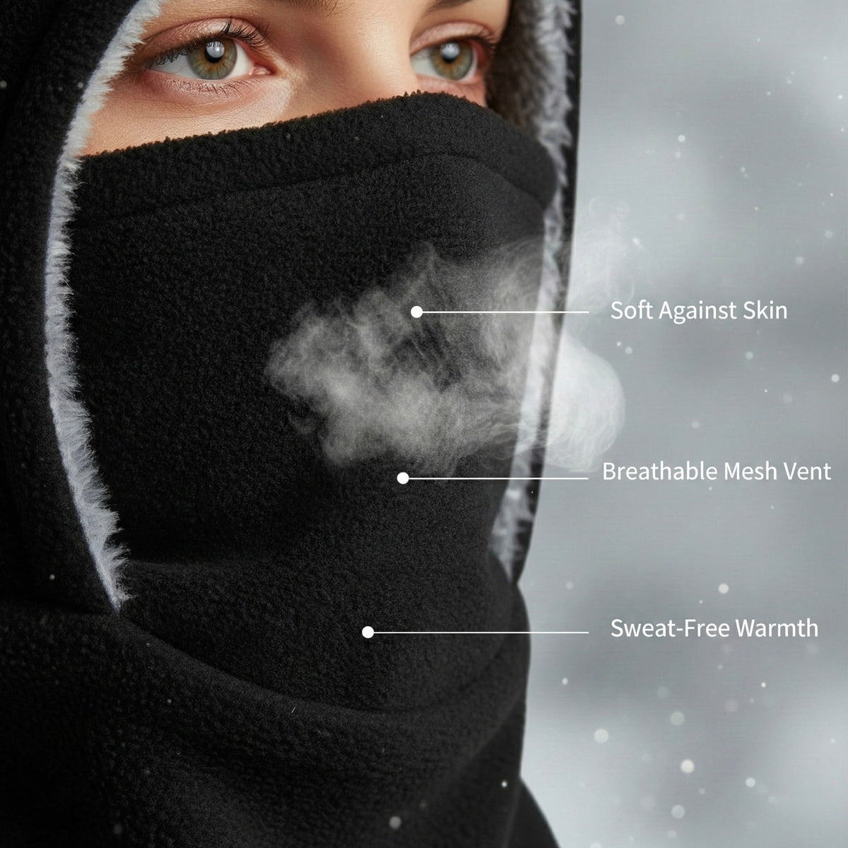 Windproof 3-in-1 Winter Balaclava – Warm Hood, Face Mask & Neck Warmer