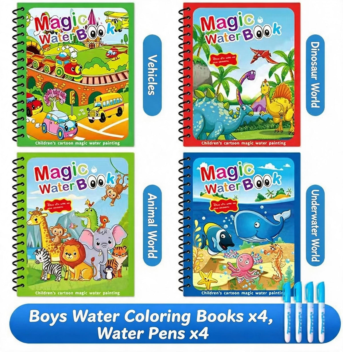 Kids Mess-Free Water Coloring Book | WONDERINK