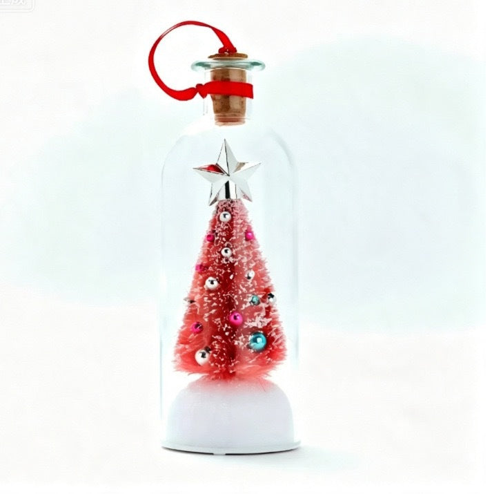 Recordable Christmas Tree Message in a Bottle Ornament with Voice Recording