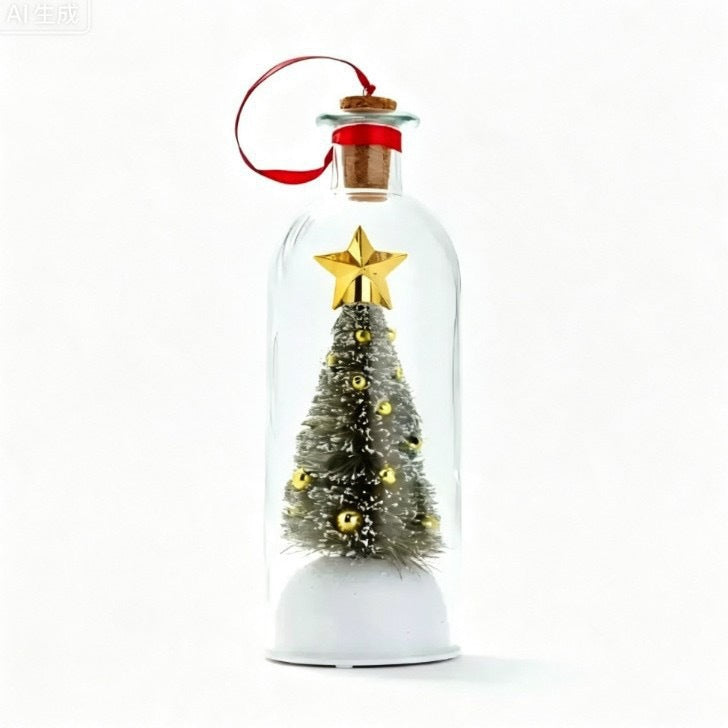 Recordable Christmas Tree Message in a Bottle Ornament with Voice Recording
