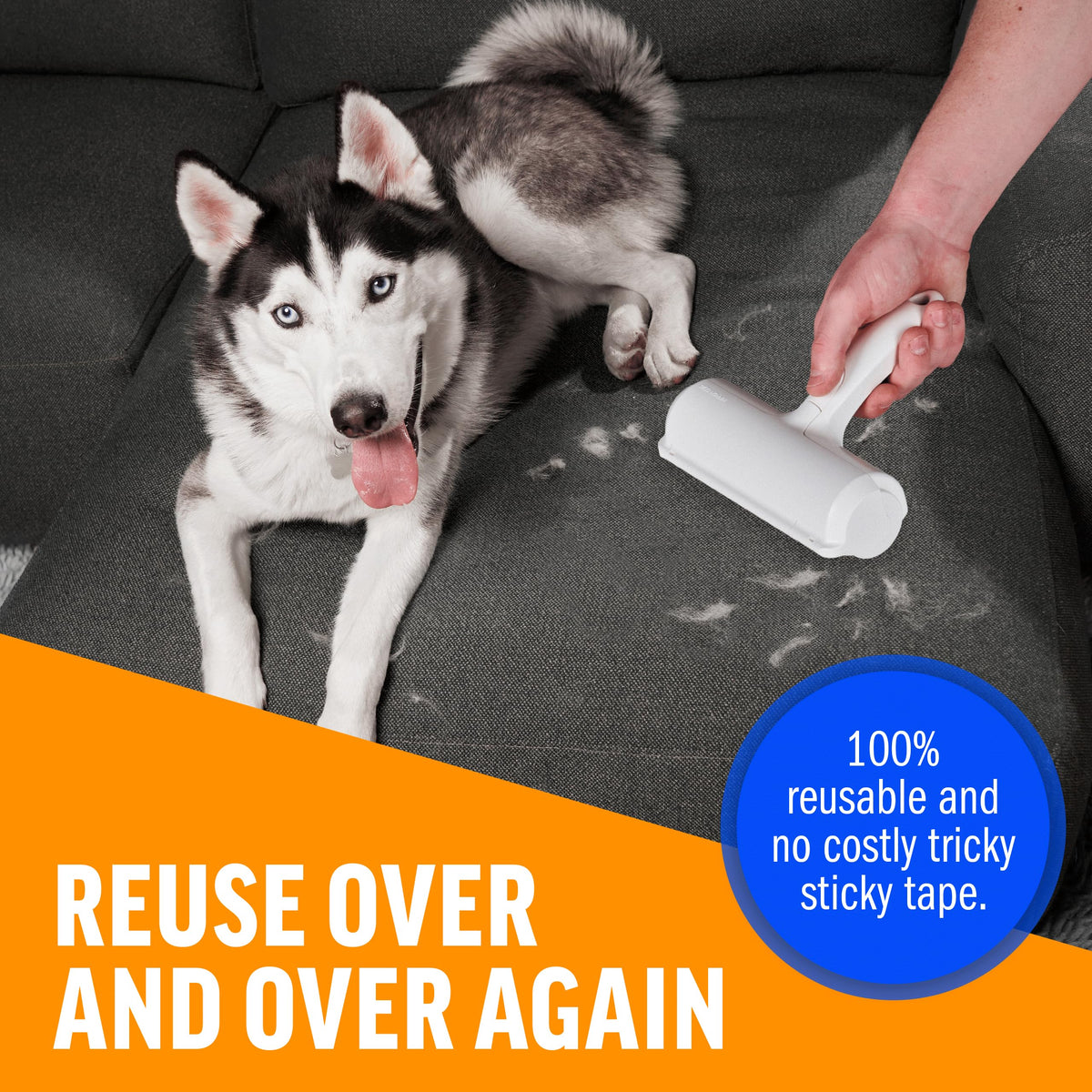 Krovmart™ Pet Hair Remover Roller – Reusable Cat & Dog Hair Remover for Couches, Furniture, Carpets & Bedding