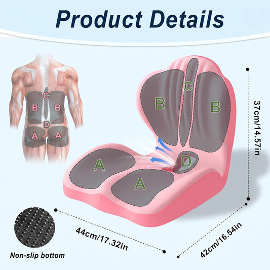Ergonomic Memory Foam Seat Cushion with Back Support – Stay Comfortable All Day, Perfect for Office, Car & Home