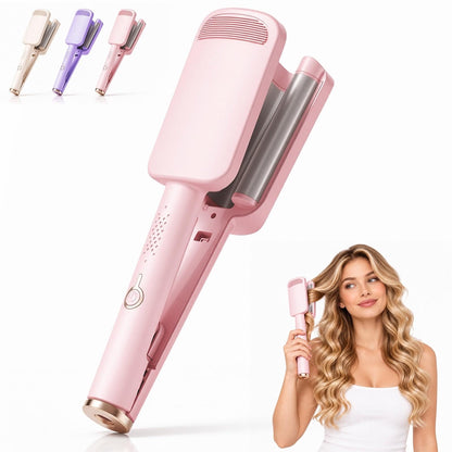 32mm Deep Wave Hair Curler, French Wave Curling Iron，Purple