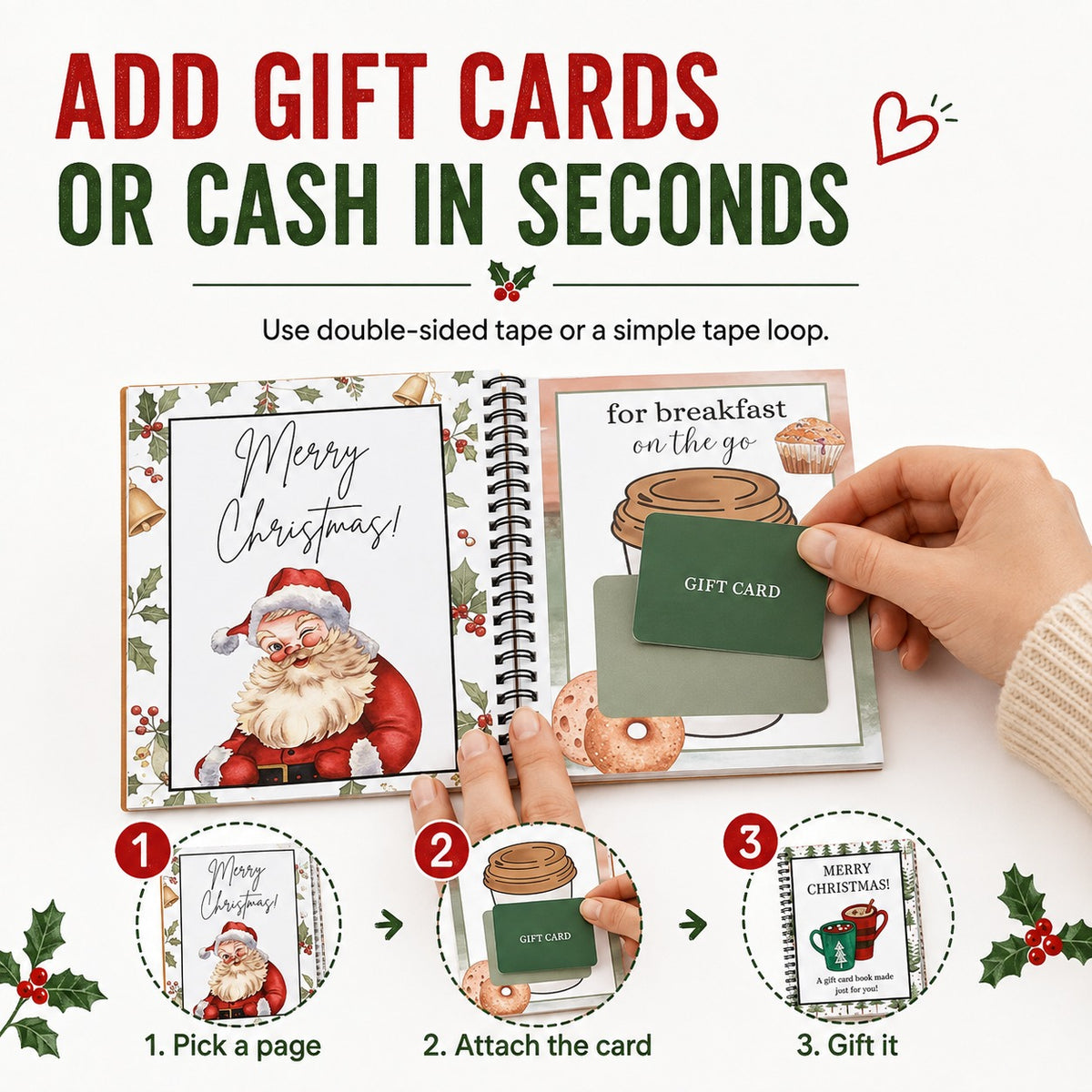🎄 Christmas Gift Card Book – 12 Days of Holiday Surprises