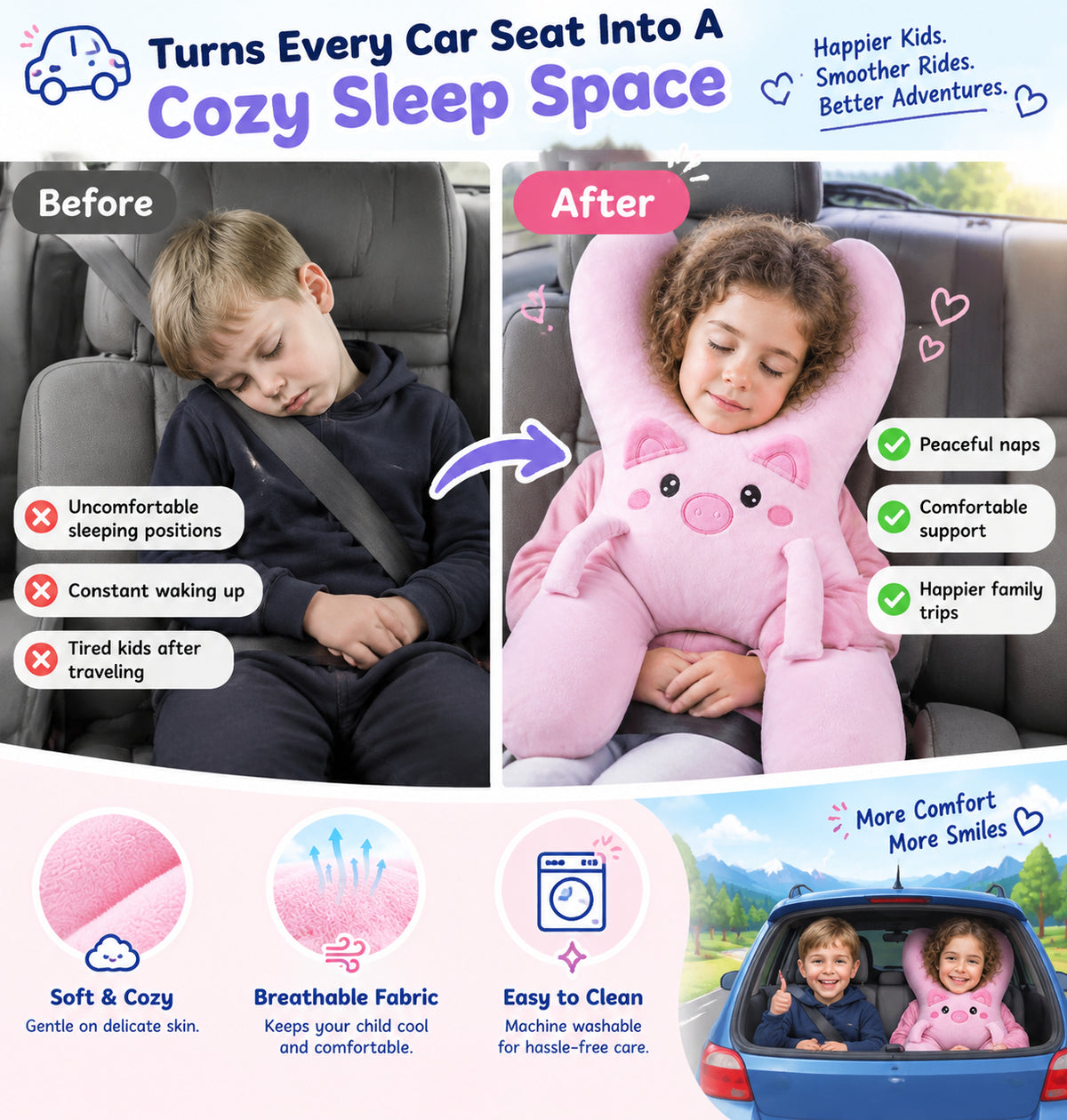 🚗 No More Head Nodding During Car Rides