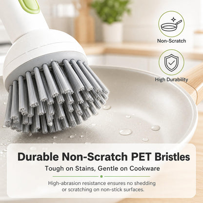 🧽 360° Rotating Dish Brush with Soap Dispenser – Non-Slip Handle, 2-Pack ✨