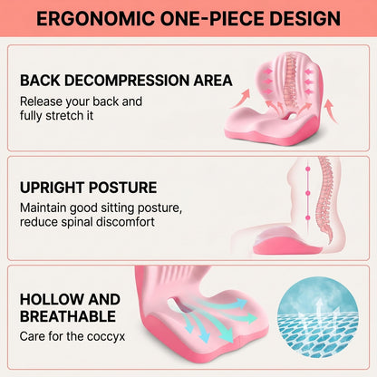 Ergonomic Memory Foam Seat Cushion with Back Support – Stay Comfortable All Day, Perfect for Office, Car & Home