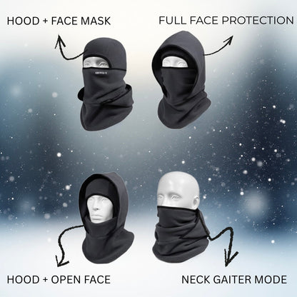 Windproof 3-in-1 Winter Balaclava – Warm Hood, Face Mask & Neck Warmer