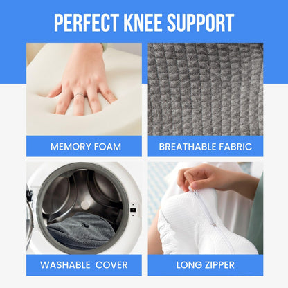 Memory Foam Knee Pillow for Side Sleepers – Ergonomic Leg Pillow with Adjustable Strap for Hip, Knee & Back Support
