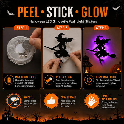 🔥 Last Chance! 60% OFF Halloween LED Wall Stickers 🎃 Create Spooky Vibes Instantly