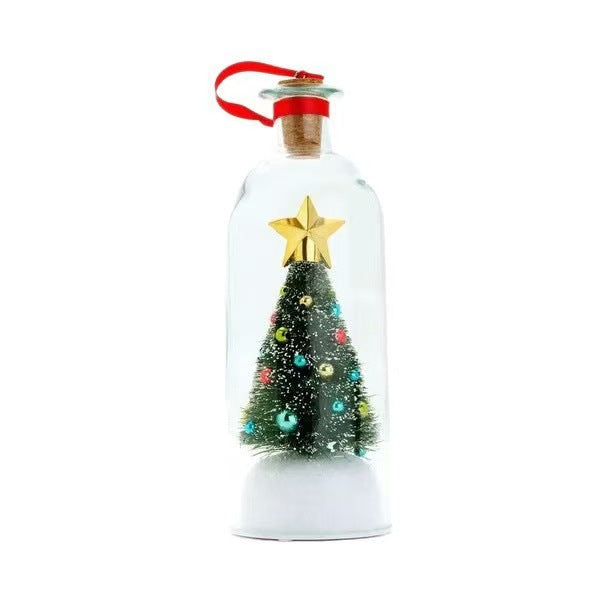 Recordable Christmas Tree Message in a Bottle Ornament with Voice Recording