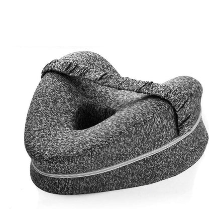 Memory Foam Knee Pillow for Side Sleepers – Ergonomic Leg Pillow with Adjustable Strap for Hip, Knee & Back Support