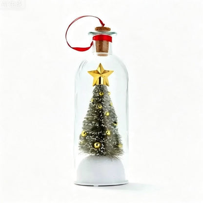 Recordable Christmas Tree Message in a Bottle Ornament with Voice Recording