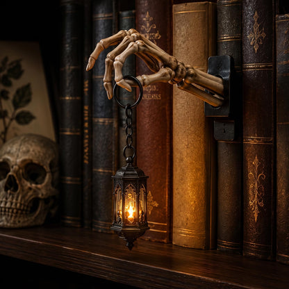 Skeleton Hand Lantern Shelf Light, Bookshelf Lantern, Halloween Decorations, (Skeleton Hand)