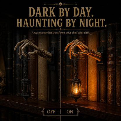 Skeleton Hand Lantern Shelf Light, Bookshelf Lantern, Halloween Decorations, (Skeleton Hand)
