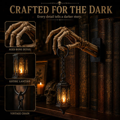 Skeleton Hand Lantern Shelf Light, Bookshelf Lantern, Halloween Decorations, (Skeleton Hand)