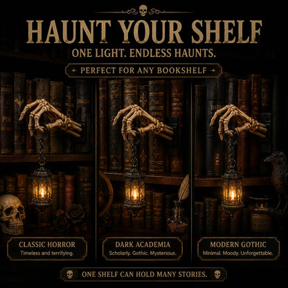 Skeleton Hand Lantern Shelf Light, Bookshelf Lantern, Halloween Decorations, (Skeleton Hand)