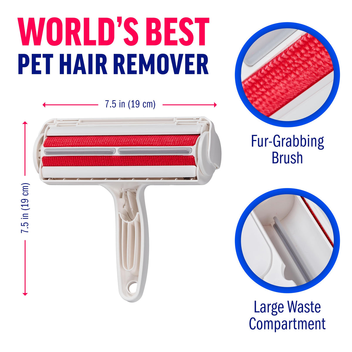 Krovmart™ Pet Hair Remover Roller – Reusable Cat & Dog Hair Remover for Couches, Furniture, Carpets & Bedding