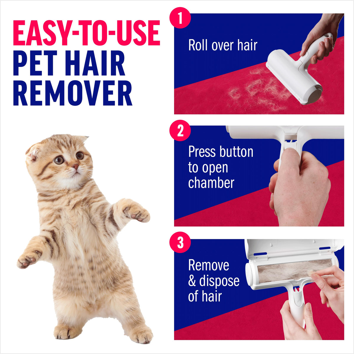 Krovmart™ Pet Hair Remover Roller – Reusable Cat & Dog Hair Remover for Couches, Furniture, Carpets & Bedding